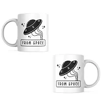 UFO-Inspired 'From Space' Coffee Mug | Best Gift for Space Lovers UFO Alien Explorer Starwars Space | Friends Family Bestfriend Boyfriend Girlfriend Science Scientist | Printed Ceramic Coffee Mug-thumb1