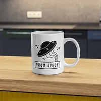 UFO-Inspired 'From Space' Coffee Mug | Best Gift for Space Lovers UFO Alien Explorer Starwars Space | Friends Family Bestfriend Boyfriend Girlfriend Science Scientist | Printed Ceramic Coffee Mug-thumb2