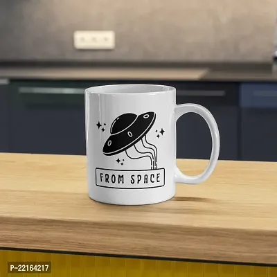 UFO-Inspired 'From Space' Coffee Mug | Best Gift for Space Lovers UFO Alien Explorer Starwars Space | Friends Family Bestfriend Boyfriend Girlfriend Science Scientist | Printed Ceramic Coffee Mug-thumb3