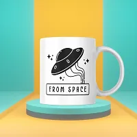 UFO-Inspired 'From Space' Coffee Mug | Best Gift for Space Lovers UFO Alien Explorer Starwars Space | Friends Family Bestfriend Boyfriend Girlfriend Science Scientist | Printed Ceramic Coffee Mug-thumb3