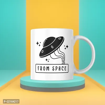 UFO-Inspired 'From Space' Coffee Mug | Best Gift for Space Lovers UFO Alien Explorer Starwars Space | Friends Family Bestfriend Boyfriend Girlfriend Science Scientist | Printed Ceramic Coffee Mug-thumb4