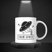 UFO-Inspired 'From Space' Coffee Mug | Best Gift for Space Lovers UFO Alien Explorer Starwars Space | Friends Family Bestfriend Boyfriend Girlfriend Science Scientist | Printed Ceramic Coffee Mug-thumb4