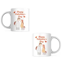 Warm Hearts, Warm Coffee: 'Happy Valentine's Day' Coffee Mug | Valentine's day gift for couple girlfriend boyfriend friends bestfriend birthday bestie husband wife spouse | Printed Ceramic Coffee Mug-thumb1