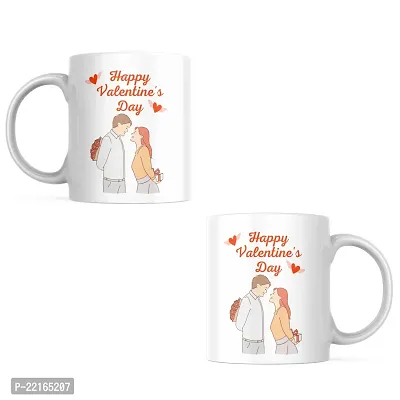 Warm Hearts, Warm Coffee: 'Happy Valentine's Day' Coffee Mug | Valentine's day gift for couple girlfriend boyfriend friends bestfriend birthday bestie husband wife spouse | Printed Ceramic Coffee Mug-thumb2