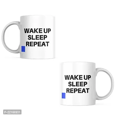 Daily Inspiration: Wake up, sleep, repeat Motivational Mug | Gift for Friends, Office, Motivational, Masala Chai | Birthday Gift, Anniversary, Startup, Inspirational | Printed Ceramic Coffee Mug 330ML-thumb2