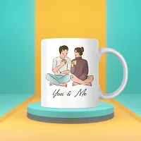 You  Me Forever: Romantic Couple Coffee Mug | Best Gift for Husband Wife Couples Boyfriend Girlfriend Valentine's day Birthday Wedding Anniversary | Printed Ceramic Coffee Mug | 330ML (Pack of 1)-thumb1