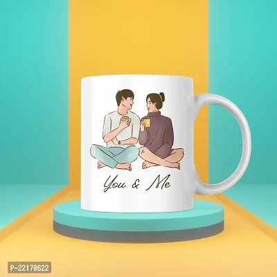 You  Me Forever: Romantic Couple Coffee Mug | Best Gift for Husband Wife Couples Boyfriend Girlfriend Valentine's day Birthday Wedding Anniversary | Printed Ceramic Coffee Mug | 330ML (Pack of 1)-thumb2