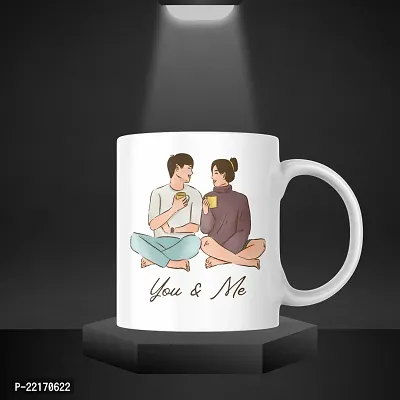 You  Me Forever: Romantic Couple Coffee Mug | Best Gift for Husband Wife Couples Boyfriend Girlfriend Valentine's day Birthday Wedding Anniversary | Printed Ceramic Coffee Mug | 330ML (Pack of 1)-thumb3