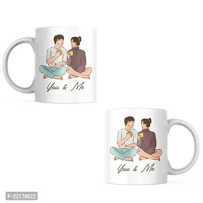 You  Me Forever: Romantic Couple Coffee Mug | Best Gift for Husband Wife Couples Boyfriend Girlfriend Valentine's day Birthday Wedding Anniversary | Printed Ceramic Coffee Mug | 330ML (Pack of 1)-thumb4