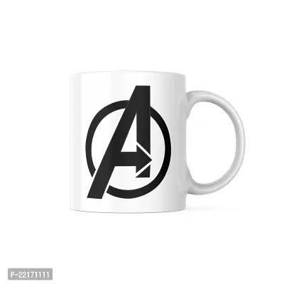 Marvel Avengers 'A' Logo Coffee Mug - Superhero Fan Collection | Gift for Marvel Lovers Avengers | Birthday Friends Bestfriends Hollywood Movies | Printed Ceramic Coffee Mug 330ML (Pack of 1)