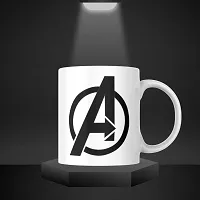 Marvel Avengers 'A' Logo Coffee Mug - Superhero Fan Collection | Gift for Marvel Lovers Avengers | Birthday Friends Bestfriends Hollywood Movies | Printed Ceramic Coffee Mug 330ML (Pack of 1)-thumb1