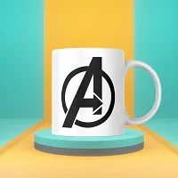 Marvel Avengers 'A' Logo Coffee Mug - Superhero Fan Collection | Gift for Marvel Lovers Avengers | Birthday Friends Bestfriends Hollywood Movies | Printed Ceramic Coffee Mug 330ML (Pack of 1)-thumb2