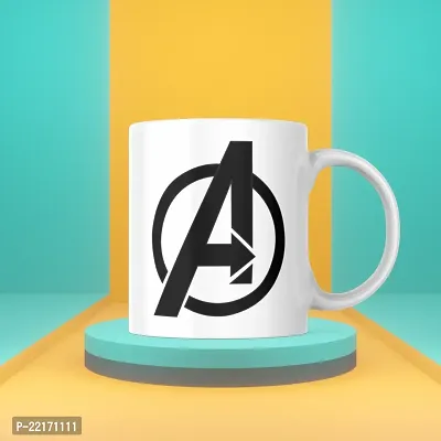 Marvel Avengers 'A' Logo Coffee Mug - Superhero Fan Collection | Gift for Marvel Lovers Avengers | Birthday Friends Bestfriends Hollywood Movies | Printed Ceramic Coffee Mug 330ML (Pack of 1)-thumb3