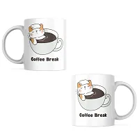 Take a Pause with 'Coffee Break' Mug | Gift for Friends, Office, Coffee Lover, Masala Chai, Tea Lover | Birthday Gift, Anniversary, Wedding | Printed Ceramic Coffee Mug 330ML (Pack of 1)-thumb1