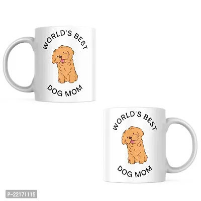 World's Best Dog Mom: Inspirational Coffee Mug | Gift for Dog Parents, Mom, Pet lover, Animal Lover, Dog Parents | Birthday gift, Puppy | White Ceramic Printed Coffee Mug 330ML (Pack of 1)-thumb4