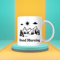 Greet the Day with 'Good Morning' Artwork Mug | Morning Motivation Coffee Mug | Inspirational Gift for Friends Bestfriends Family Mountain View | Ceramic Coffee Mug | 330ML (Pack of 1)-thumb3