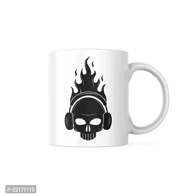 Burning Skull | Gift for Music Lover Friends Bestfriends Girlfriend Party Boyfriend Festival Students | Printed Ceramic Coffee Mug | 330ML (Pack of 1)-thumb0