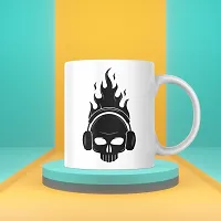 Burning Skull | Gift for Music Lover Friends Bestfriends Girlfriend Party Boyfriend Festival Students | Printed Ceramic Coffee Mug | 330ML (Pack of 1)-thumb2