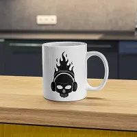 Burning Skull | Gift for Music Lover Friends Bestfriends Girlfriend Party Boyfriend Festival Students | Printed Ceramic Coffee Mug | 330ML (Pack of 1)-thumb3