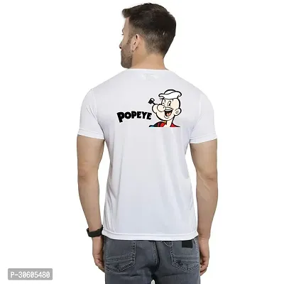 Popeye the Sailor Man Printed White DriFit Polyester T-Shirt - Men's-thumb4