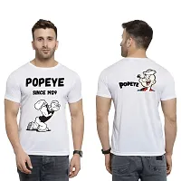 Popeye the Sailor Man Printed White DriFit Polyester T-Shirt - Men's-thumb2