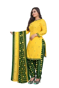 Elegant Multicoloured Crepe Self Design Dress Material with Dupatta For Women-thumb2