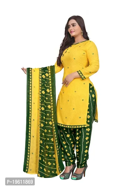 Elegant Multicoloured Crepe Self Design Dress Material with Dupatta For Women-thumb3