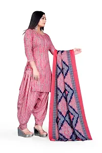 Elegant Multicoloured Cotton Printed Dress Material with Dupatta For Women-thumb3