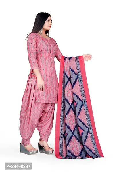 Elegant Multicoloured Cotton Printed Dress Material with Dupatta For Women-thumb4