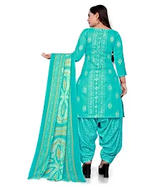 PARADISE PRINTS Women's Cotton Foil Printed Unstitched Salwar Suit Dress Material{Sky Blue}-thumb1