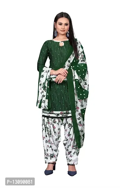 PARADISE PRINTS Crepe Multi Printed Unstitched Dress Material For Women$$Multi Green$$-thumb0