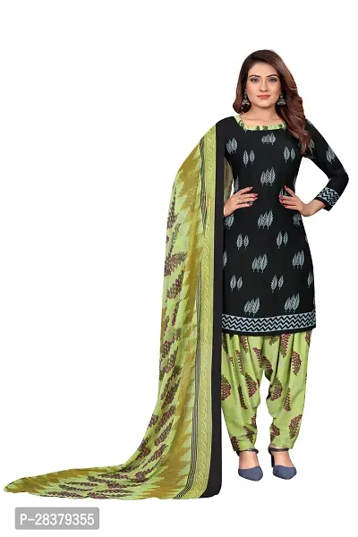 Elegant Crepe Printed Dress Material With Dupatta For Women