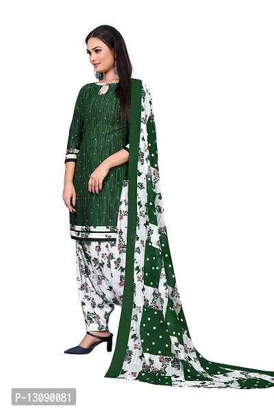 PARADISE PRINTS Crepe Multi Printed Unstitched Dress Material For Women$$Multi Green$$-thumb4