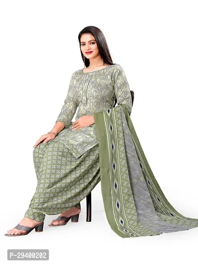 Elegant Multicoloured Cotton Printed Dress Material with Dupatta For Women-thumb0