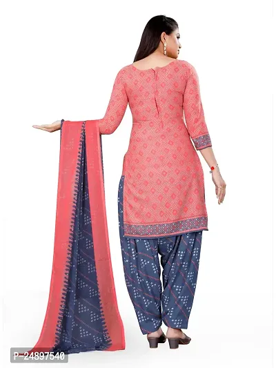 Elegant Multicoloured Crepe Floral Print Dress Material With Dupatta For Women, Pack Of 2-thumb3