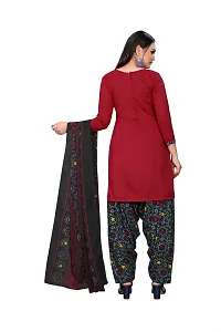 Elegant Multicoloured Crepe Self Design Dress Material with Dupatta For Women-thumb3