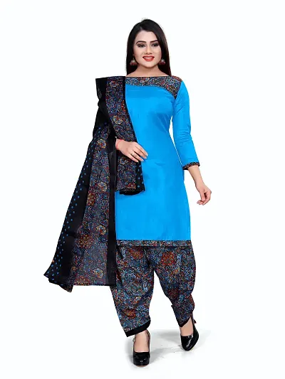 Beautiful Style Women Cotton Blend Printed Dress Material with Dupatta