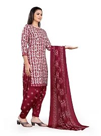 Stylish Maroon Crepe Batik Dress Material With Dupatta For Women-thumb3