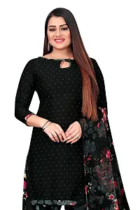 PARADISE PRINTS Crepe Pokla Printed Unstitched Dress Material For Women$$Dark Black$$-thumb4