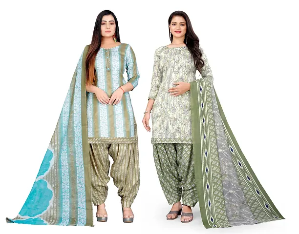 Elegant Dress Material with Dupatta For Women Pack of 2