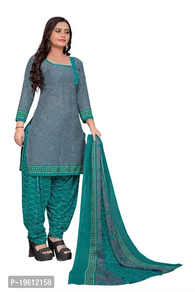 Elegant Multicoloured Crepe Self Design Dress Material with Dupatta For Women-thumb5