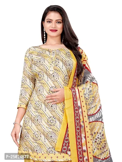 Elegant Multicoloured Cotton Printed Dress Material with Dupatta For Women Pack of 2-thumb2