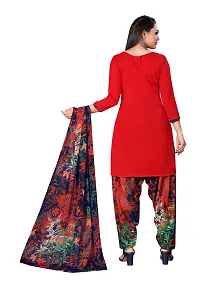Elegant Multicoloured Crepe Self Design Dress Material with Dupatta For Women-thumb1