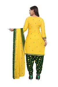 Elegant Multicoloured Crepe Self Design Dress Material with Dupatta For Women-thumb1