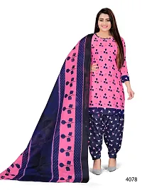 Elegant Pink Cotton Printed Dress Material with Dupatta For Women-thumb4