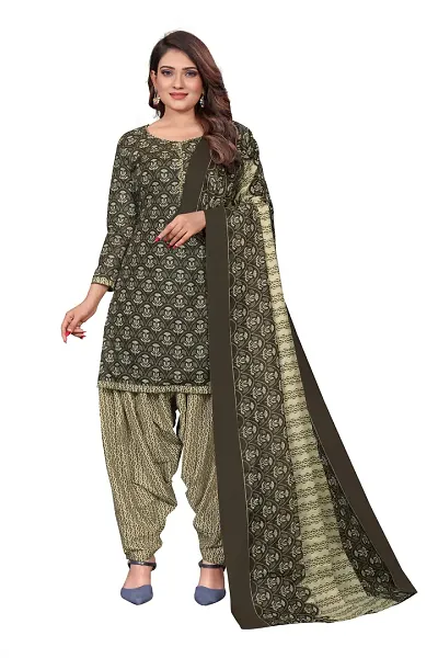 Beautiful Crepe Unstitched Dress Material with Dupatta