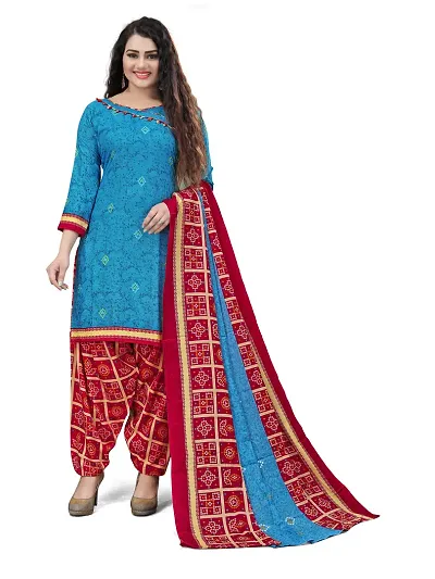 Beautiful Cotton Blend Printed Dress Material with Dupatta