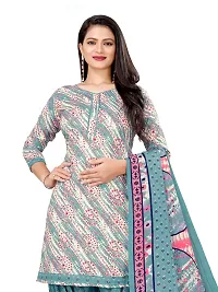 Elegant Multicoloured Cotton Printed Dress Material with Dupatta For Women Pack of 2-thumb1