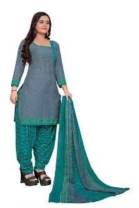 Elegant Multicoloured Crepe Self Design Dress Material with Dupatta For Women-thumb4