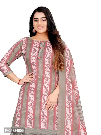 Elegant Multicoloured Cotton Printed Dress Material with Dupatta For Women Pack of 2-thumb4